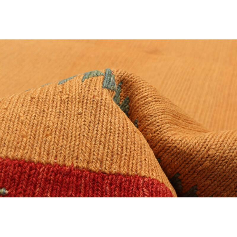 ECARPETGALLERY Flat-Weave Kashkuli Burnt Orange Wool Tapestry Kilim - 5'7 x 7'8
