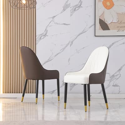 Dining Chair with PU Leather metal legs (Set of 2)
