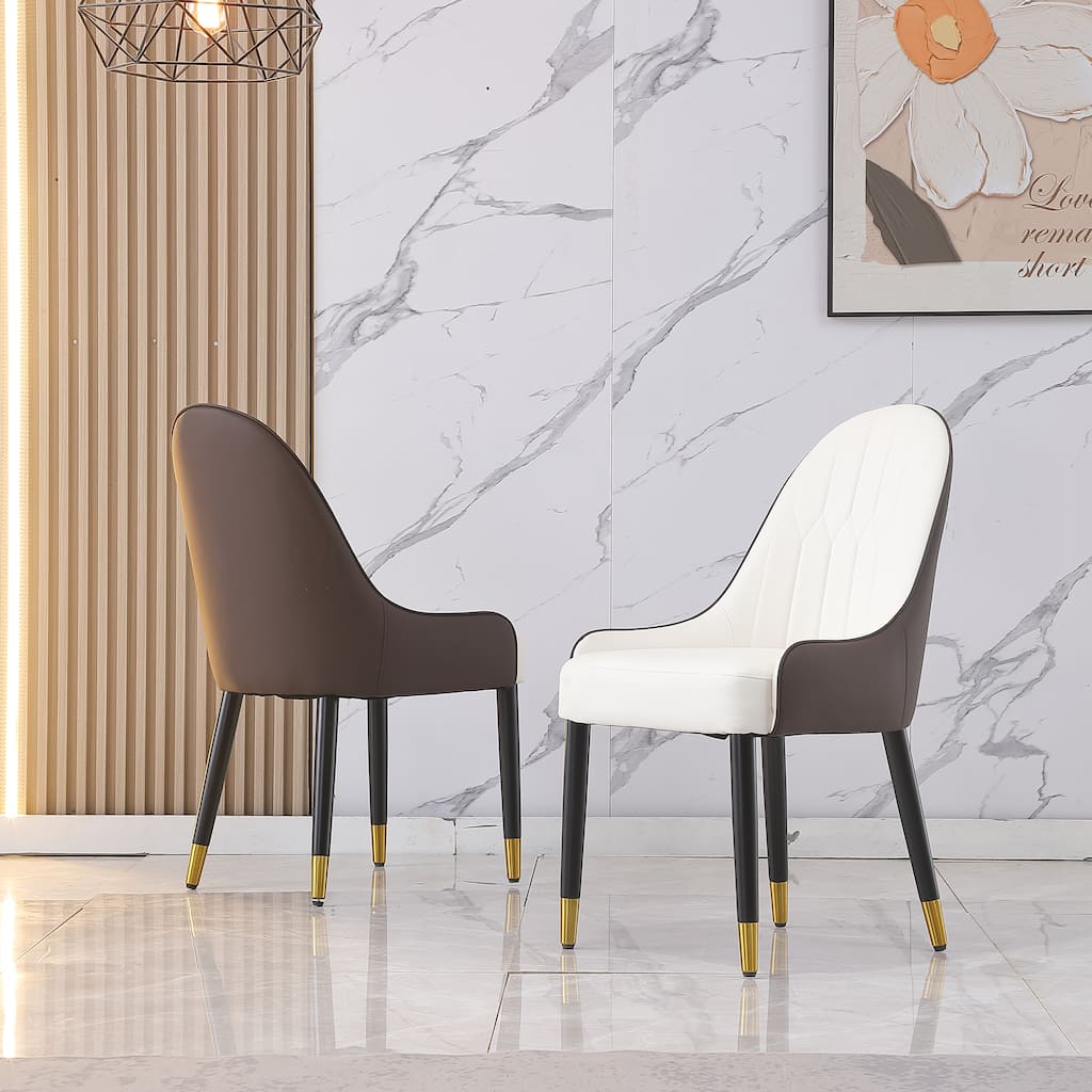 Dining Chair with PU Leather metal legs (Set of 2)