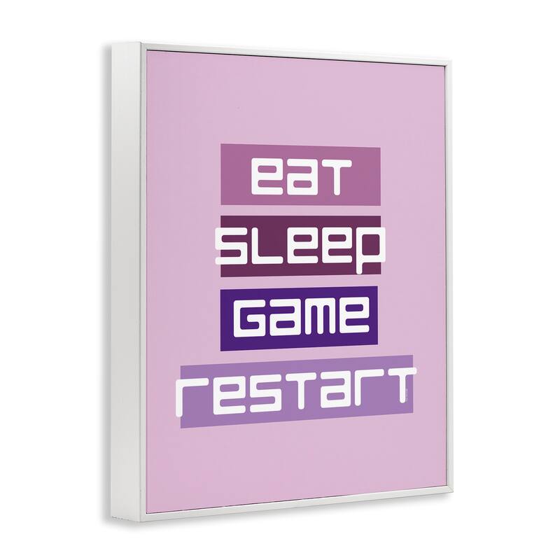 Stupell Eat Sleep Game Restart Framed Giclee Art Design By Yass Naffas Designs