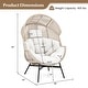 preview thumbnail 5 of 16, Gymax Wicker Stationary Egg Chair Lounge Basket Sofa Chair w/