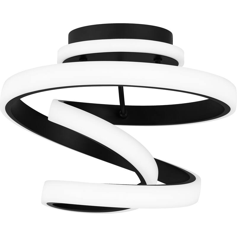 Aviva Integrated LED Matte Black Semi-Flush Mount - Matte Black