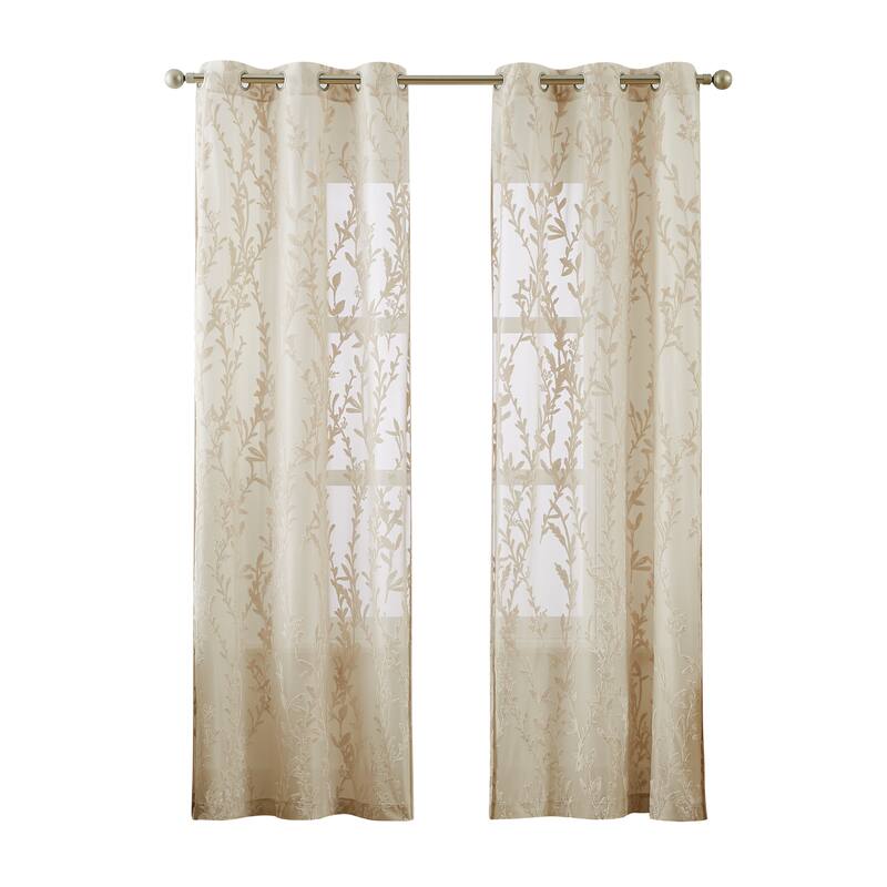 5th Avenue Lux Shelton Burn Out Sheer Window Panel Pair