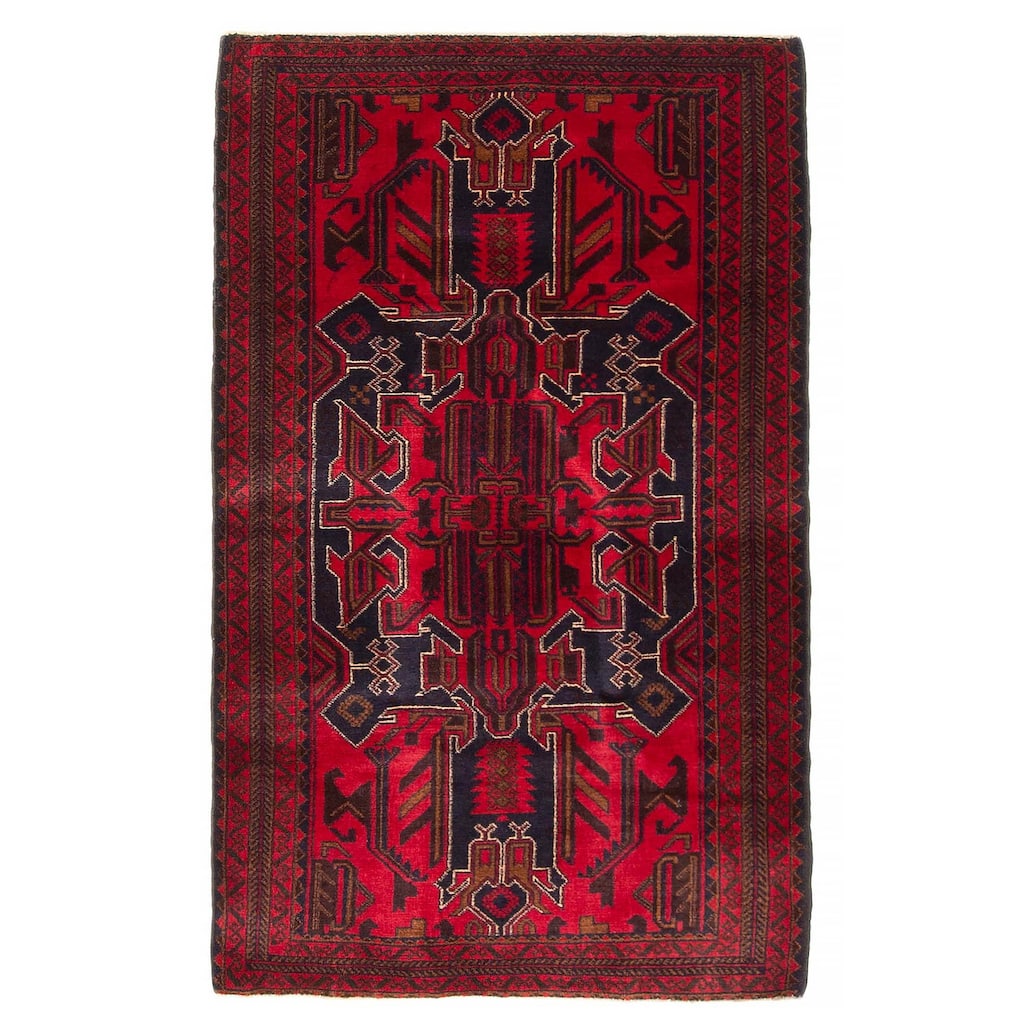Teimani Red Rug 2'10" x 4'9" - 2'10 x 4'9