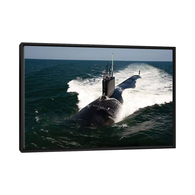 iCanvas "The Virginia-Class Attack Submarine USS California" by Stocktrek Images Framed