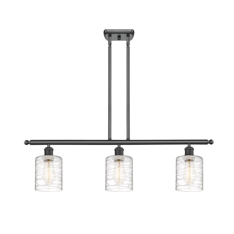 Innovations Lighting Ballston Cobbleskill - 3 Light 36" Island Light - Matte Black