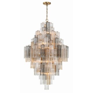 Addis 20 Light Aged Brass Chandelier - 30.5"W x 49.5"H x 30.5"D
