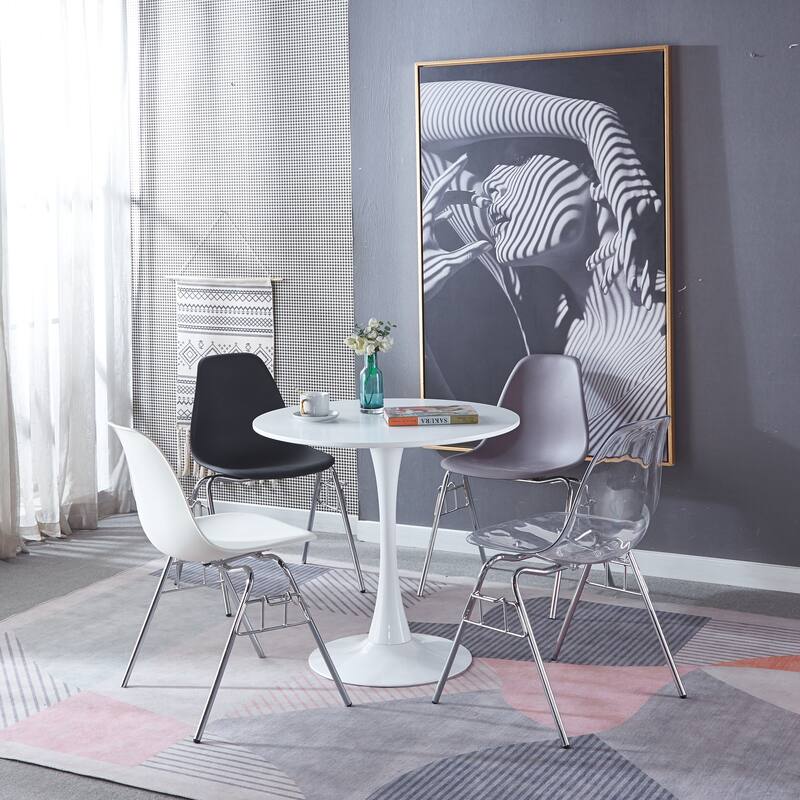 31.5"Tulip Table Mid-century Dining Table for 2-4 people With Round Mdf Table Top, Pedestal Dining Table, Leisure Coffee Table