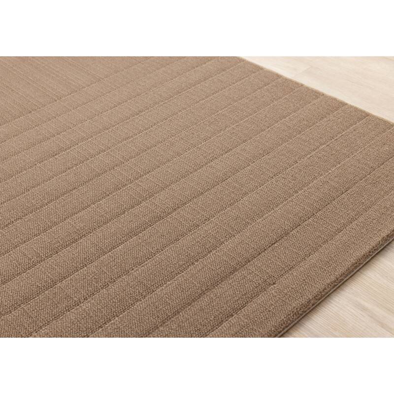 Elizabeth Collection - Brown Curves Textured Area Rug