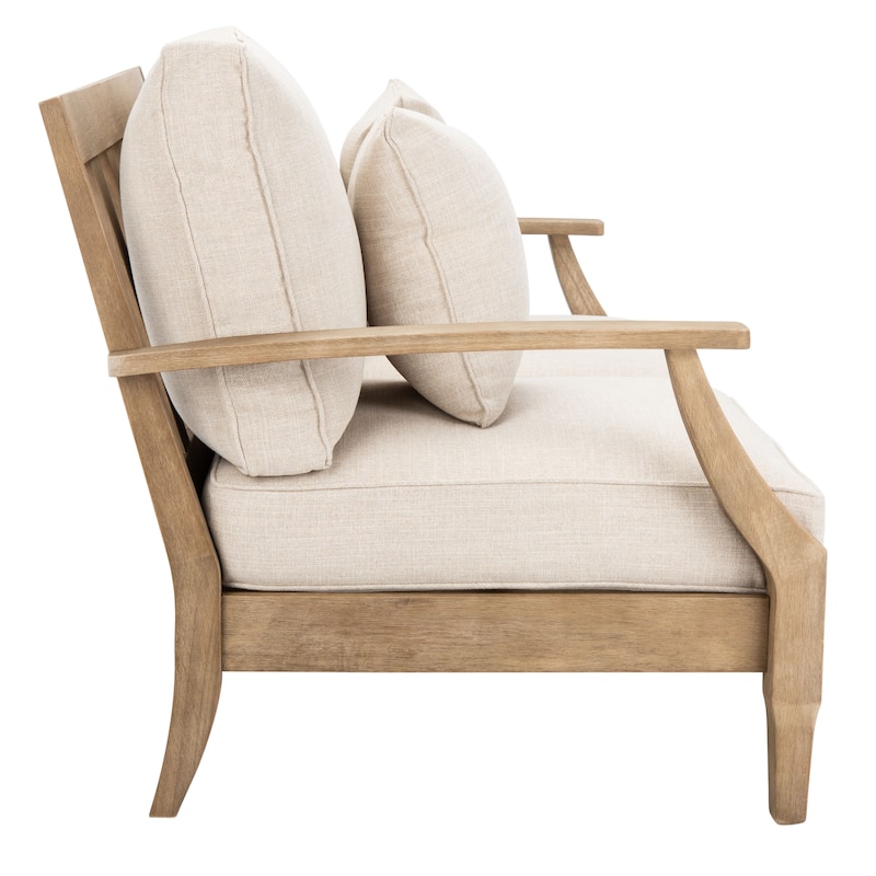 SAFAVIEH Couture Martinique Wood Patio Loveseat - 56"W x 35"D x 32"H