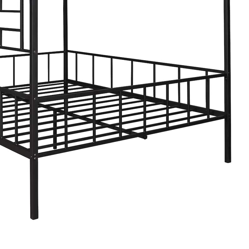 Metal House Bed Frame with Slatted Support