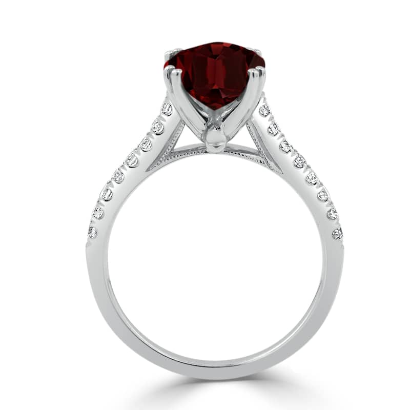 Auriya 2 3/4ct Fancy Oval Garnet and Diamond Engagement Ring 1/4ctw 14k Gold