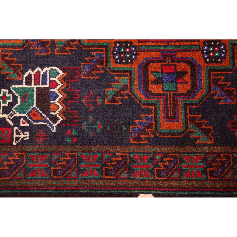 ECARPETGALLERY Hand-knotted Teimani Dark Navy Wool Rug - 3'10 x 6'5