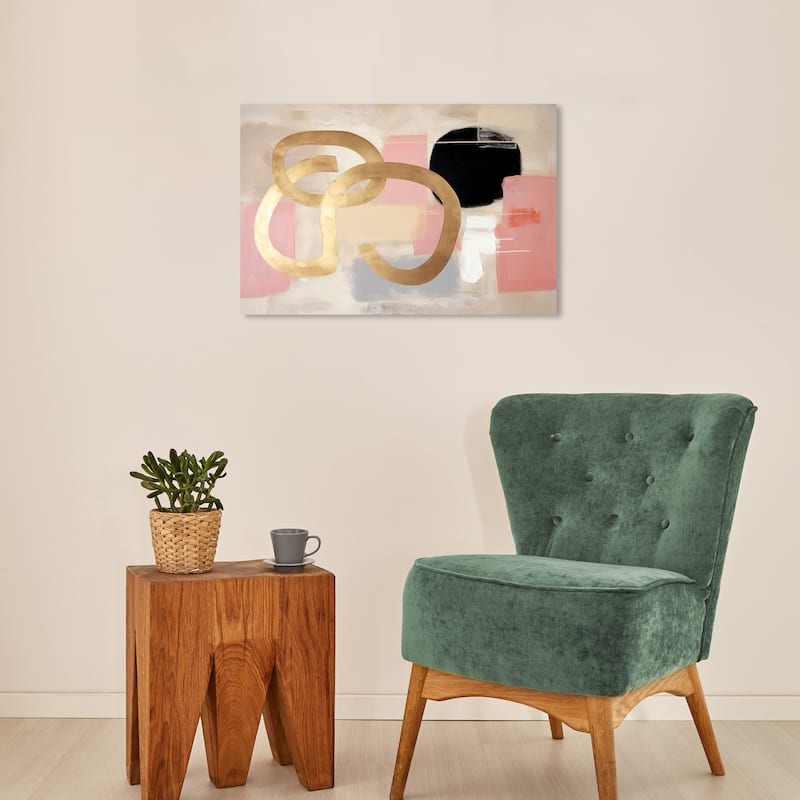 Wynwood Studio Canvas Fashion and Glam Jewelry Abstract Gold and Metallic Gold Modern & Contemporary Wall Art Canvas Print - 24 x 16