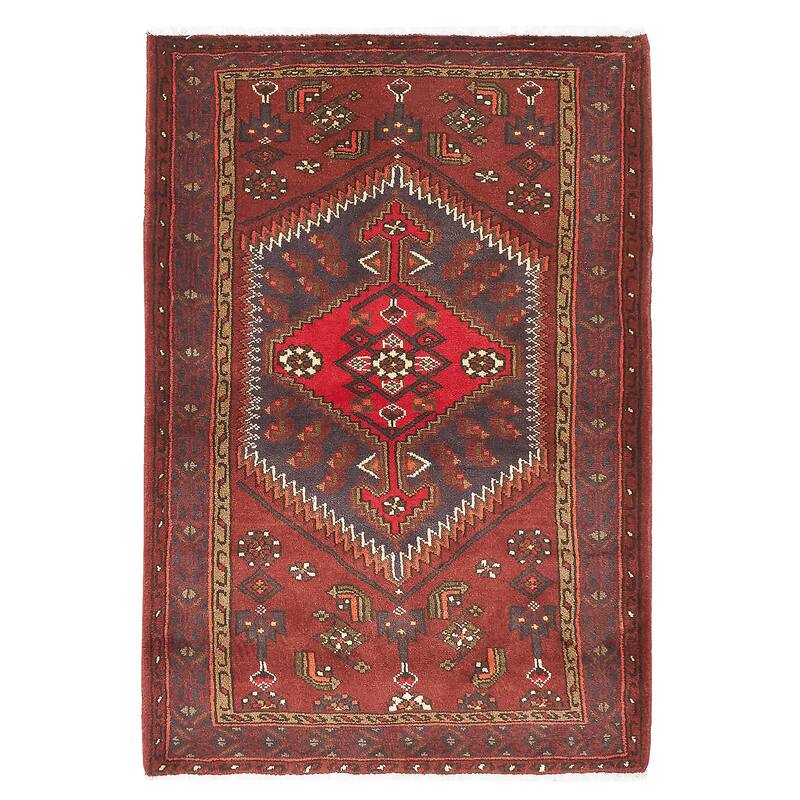 ECARPETGALLERY Hand-knotted Andelz Dark Red Wool Rug - 3'5 x 5'0