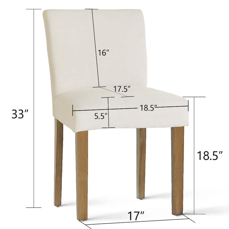 Parsons Dining Chairs with Linen Upholstery and Solid Wood Legs