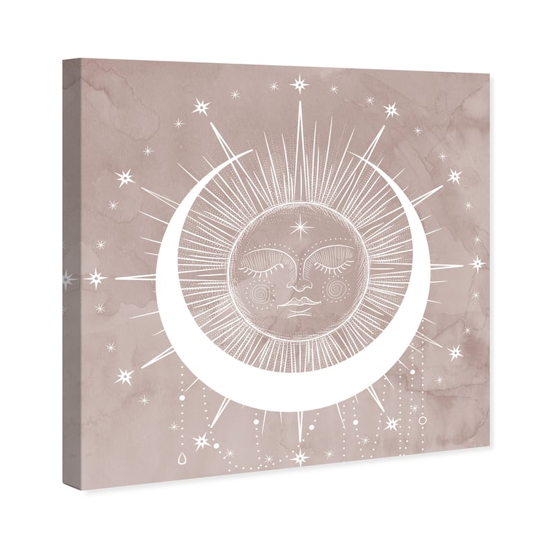 Wynwood Studio Prints Astronomy and Space Sunrise White and Taupe Modern & Contemporary Wall Art Canvas Print