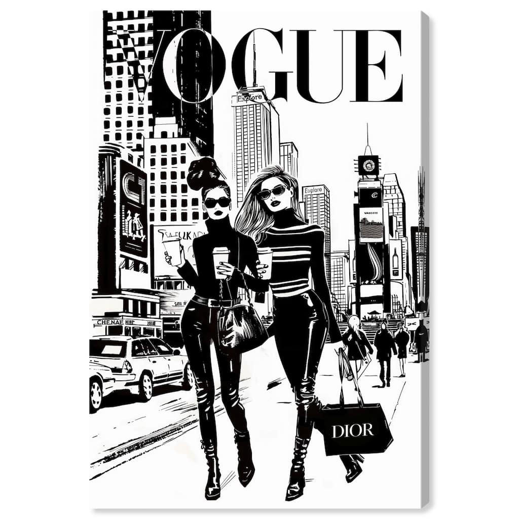 Shopping Gals Cover II Canvas by Art Remedy, Gallery Wrapped