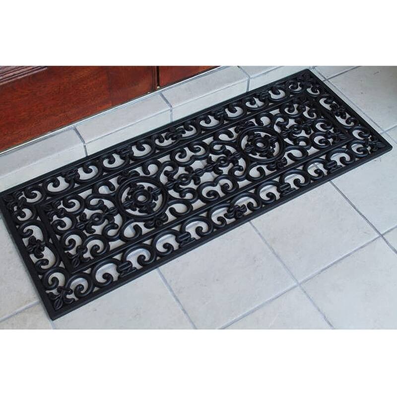 A1HC Rubber Iron Beautiful Hand Finished Elegant Large Double Doormat 18"X48"