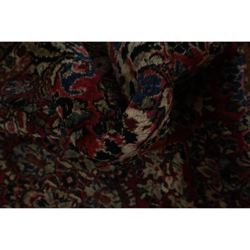 Hand Knotted Oriental 100% Wool Carpet Traditional Floral Red Sarouk Area Rug - 4' 11'' X 3' 4''