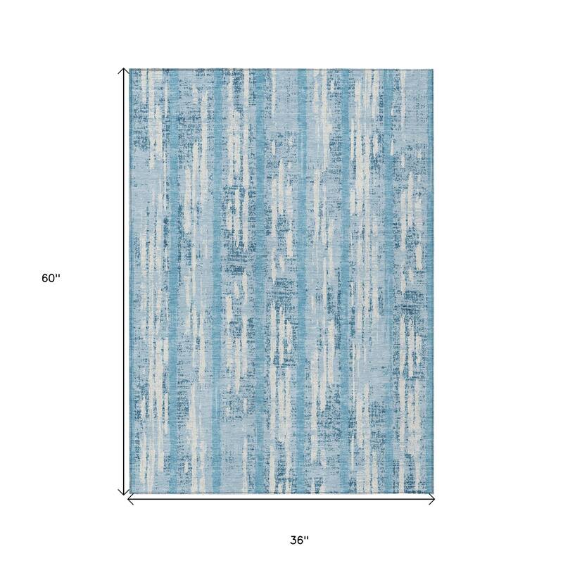HomeRoots Striped Transitional Rectangle Outdoor Rug