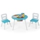 preview thumbnail 2 of 45, Costway Kids Wooden Round Table & 2 Chair Set w/ Center Mesh Storage - See Details