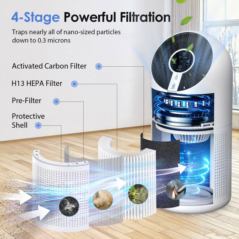 Large Room HEPA Air Purifier with Timer and Lock