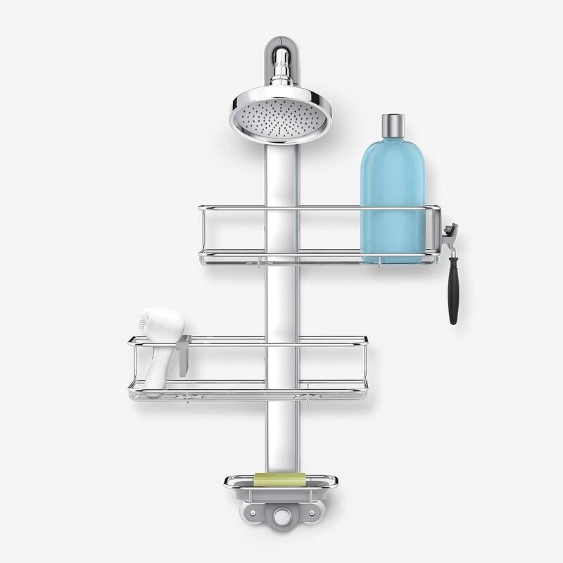 Adjustable Shower Caddy, Stainless Steel and Anodized Aluminum Medium