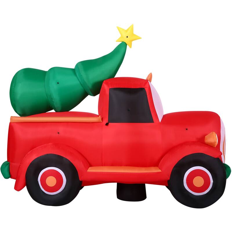 Fraser Hill Farm 6-Ft. Tall Pre-Lit Inflatable Christmas Pickup Truck