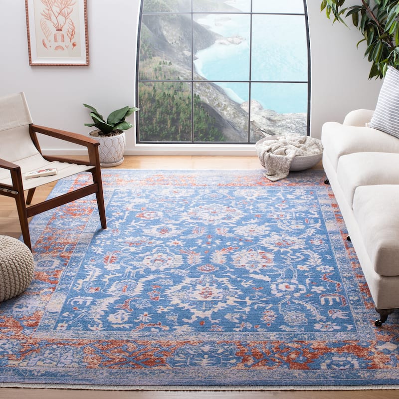 SAFAVIEH Hellenic Jami Traditional Wool Rug - 10' x 13' - Blue/Rust