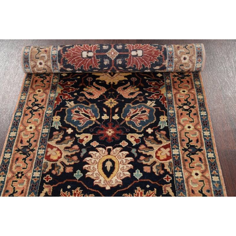 Vegetable Dye Floral Heriz Serapi Oriental Runner Rug Hand-knotted - 2'8" x 9'9"
