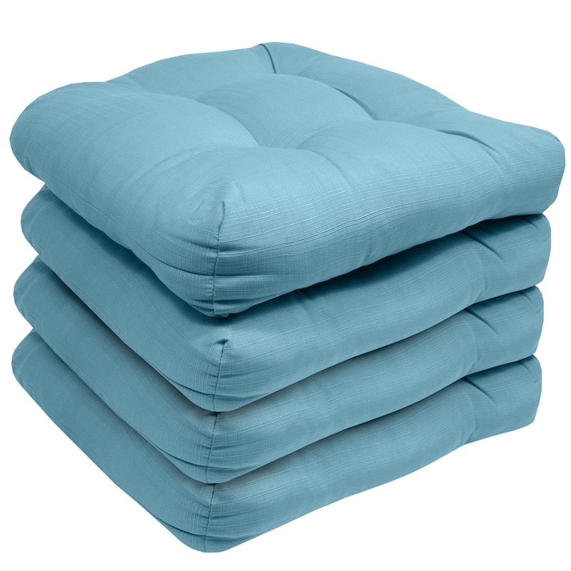 Sweet Home Collection Patio Cushions Outdoor Chair Pads Thick Fiber Fill Tufted 19" x 19"