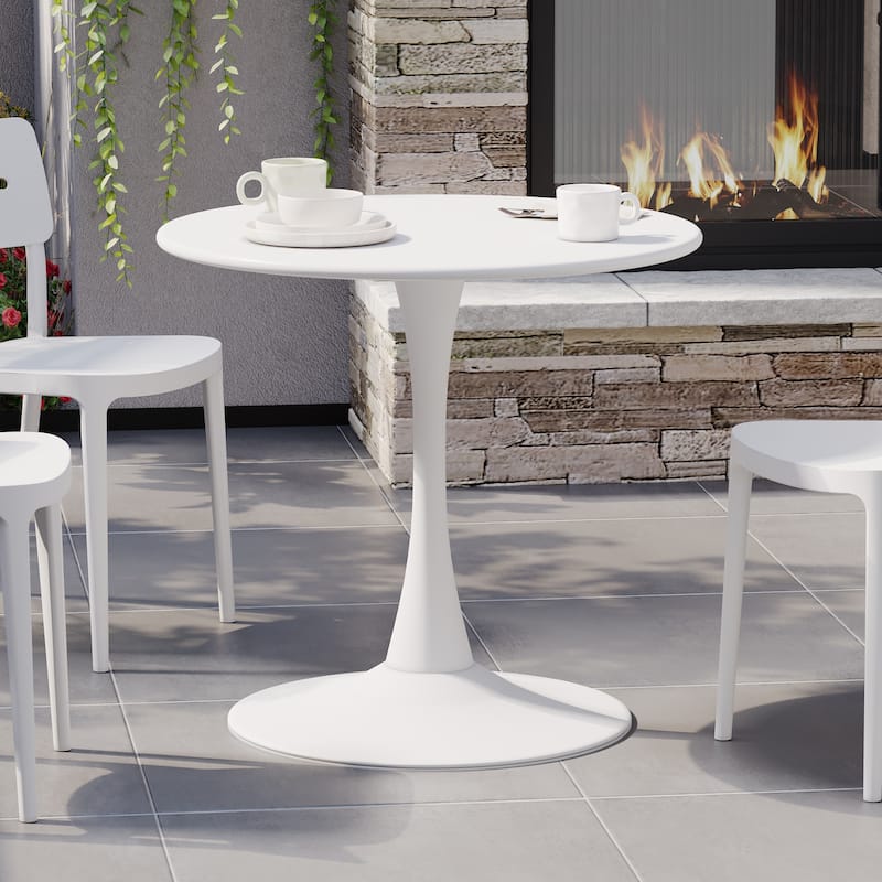 Frond and Form 31.5 Inch Outdoor Steel Dining Table