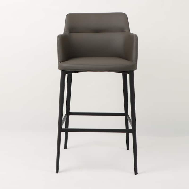 Williamsburg Modern Leatherette Bar Stool (25-inch/ 29-inch) - Charcoal - Bar Height