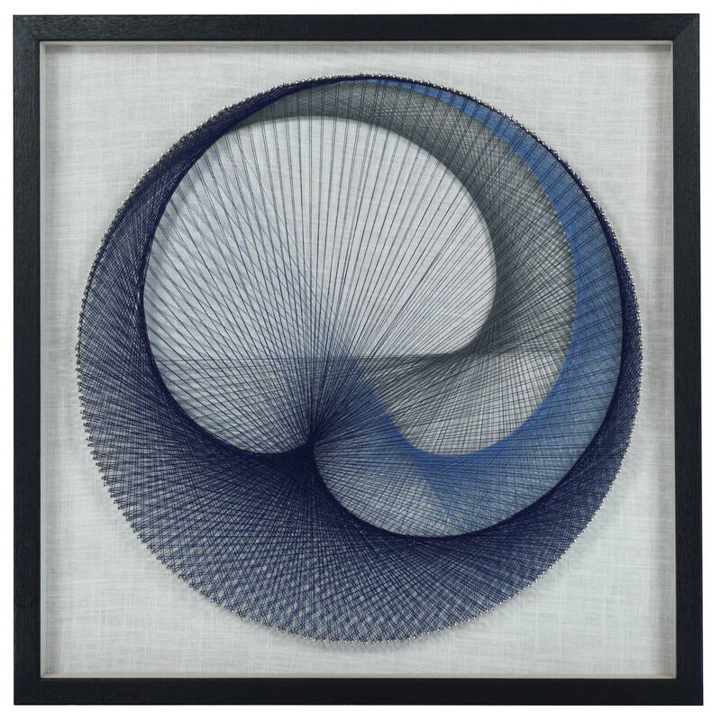 HUJI Abstract Blue String Art Shadow Box Wall Decor