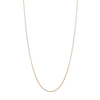 Curata 14k Rose Gold 0.66mm Box Chain Necklace (Lobster)