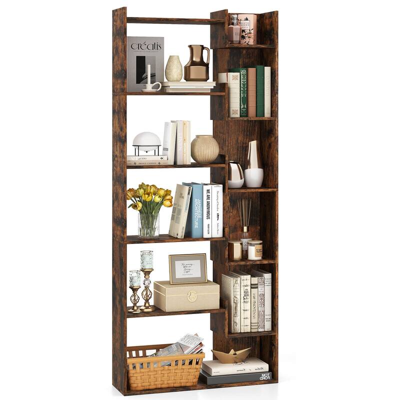 Costway 1/2 PCS 6-tier Bookshelf Tall Display Shelf with 11 Open - See Details