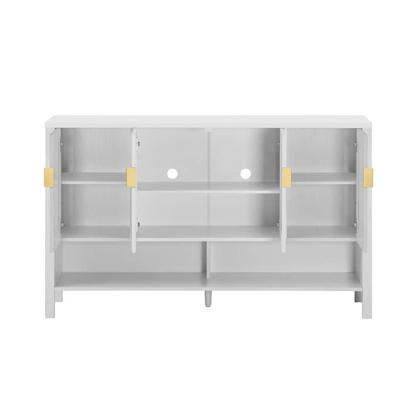 Abrail 4 Doors Storage Sideboard with Open Shelf and Adjustable Shelves