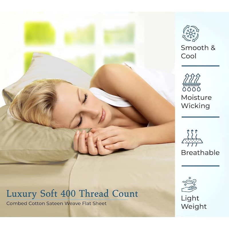 Royale linen 400 Thread Count Cotton Flat Sheet