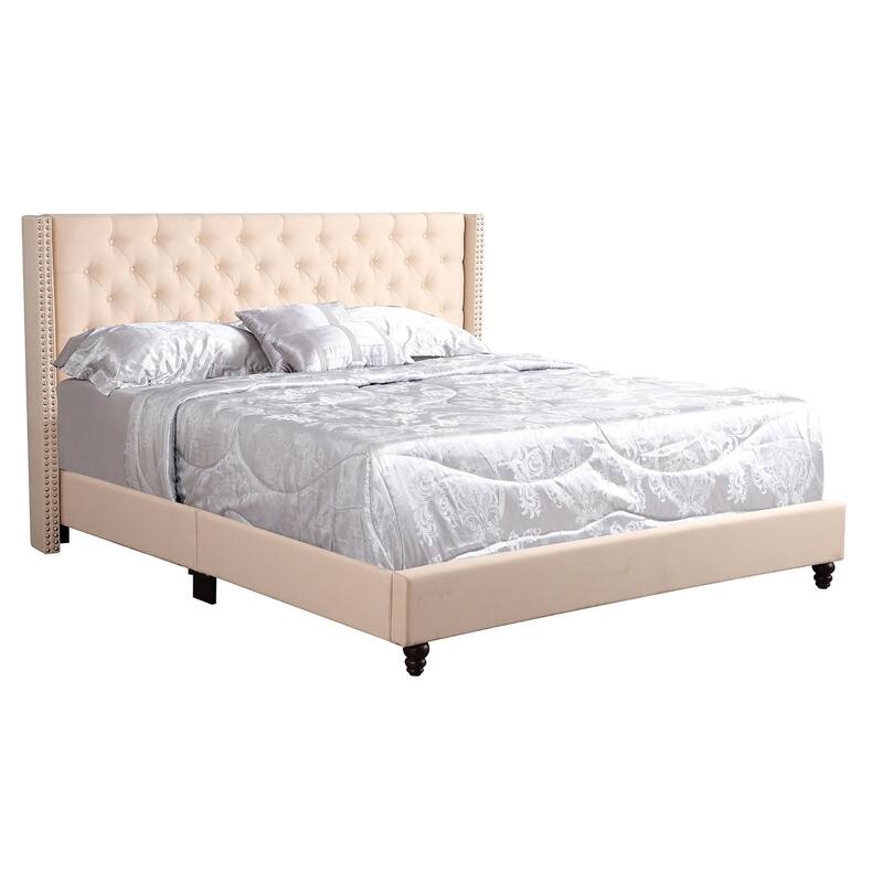Julie Tufted Upholstered Low Profile King Panel Bed