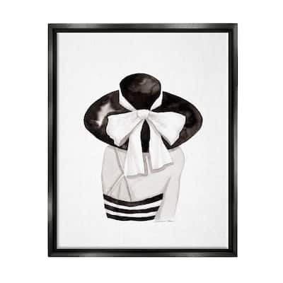 Stupell Summer Girl in Hat Framed Floater Canvas Wall Art Design by Simone Elum