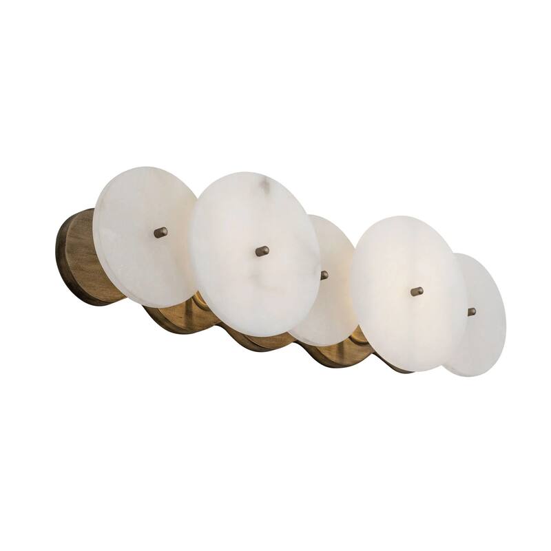 Cosmos 2-Light 20.5-Inch Real Alabaster Stone Bath Fixture - Havana Gold