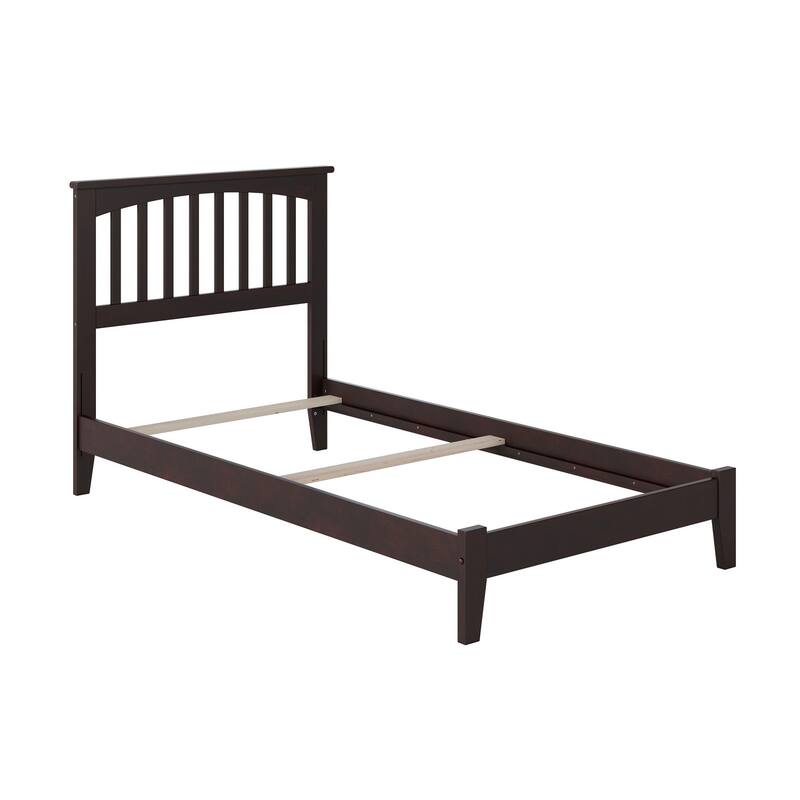 Mission Twin XL Foundation Bed Frame with USB Charging Station in Espresso