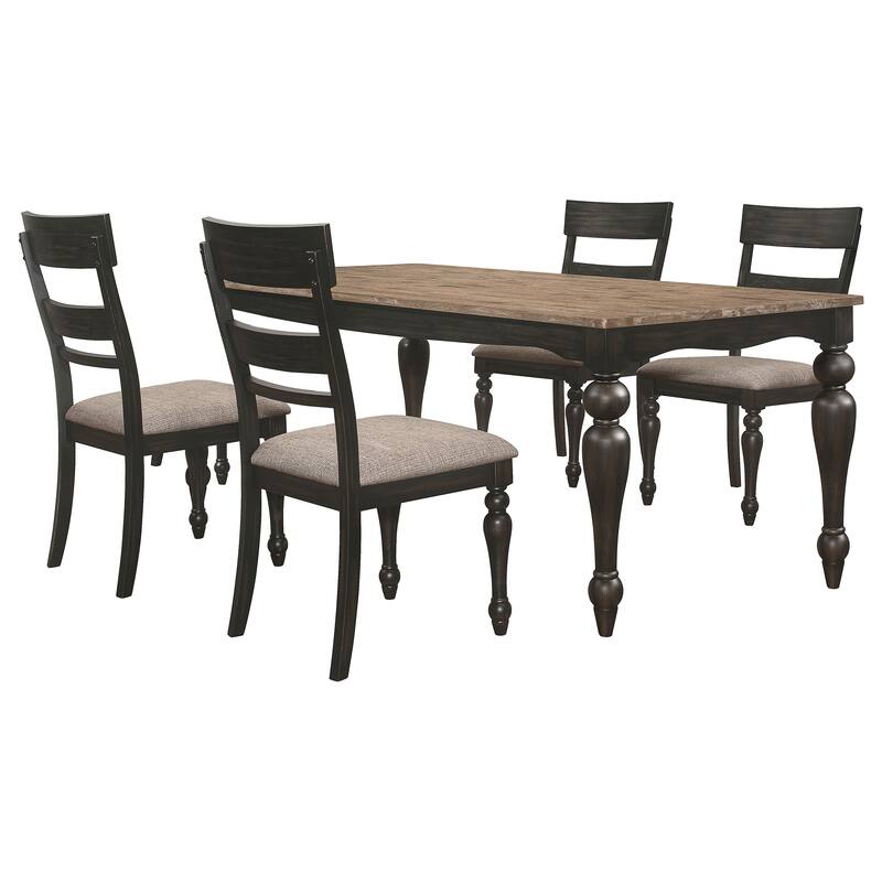 Bridget Charcoal Sandthrough Rectangular Dining Set