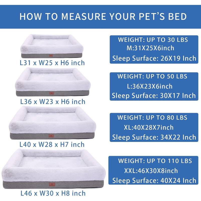 31'' Orthopedic Dog Bed for Medium Size Dogs, Waterproof Dog Bed