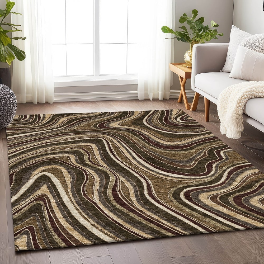 Premium Washable Super Soft Modern Waves Mayfield Rug