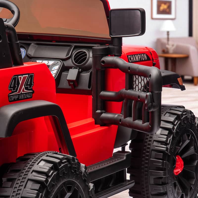 24V 2-Seater Kids Electric Car with 400W Motor, Remote Control, 4-Wheel Suspension, Bluetooth Music, USB/MP3 & LED Searchlights