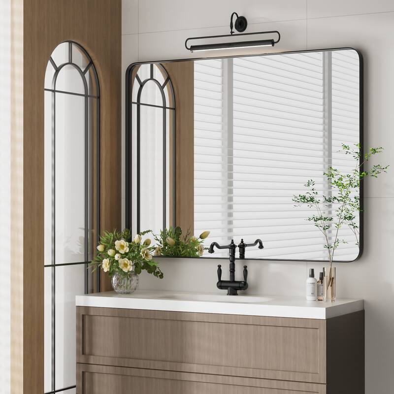 Wall Mirror Vanity Mirror Bathroom Mirror with Round Corner (1 Piece)