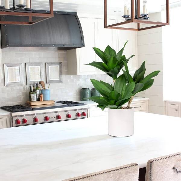 Artificial Agave Plant 15" White Potted Succulent Aloe Plant Indoor Desk  Modern Home Decoration - N/A - Bed Bath & Beyond - 42590325