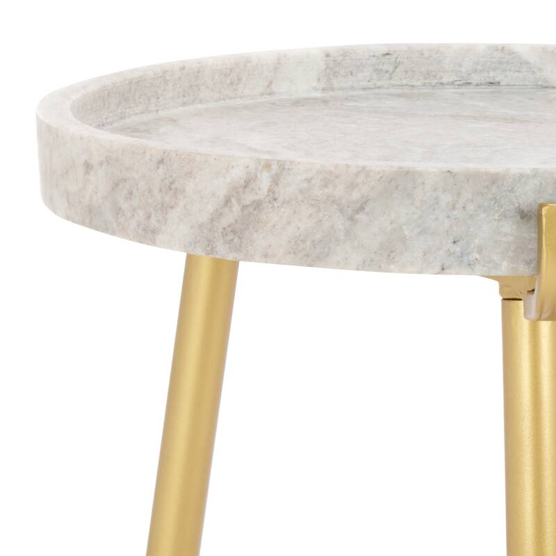 SAFAVIEH Home Bonn Marble Side Table - 16"W x 16"D x 24"H